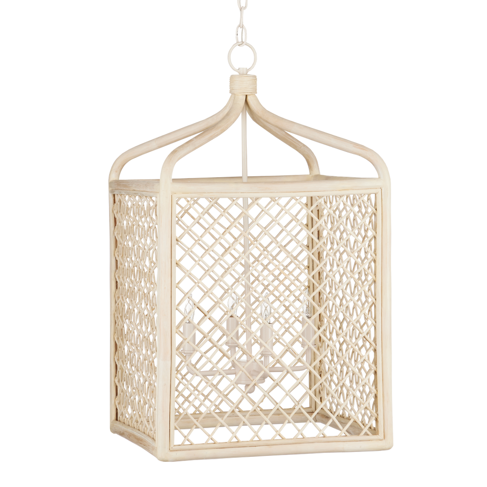 Wanstead Lantern - Handcrafted Wicker Pendant Light with Adjustable Height, Coastal Elegance & Style