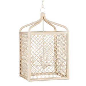 Wanstead Lantern - Handcrafted Wicker Pendant Light with Adjustable Height, Coastal Elegance & Style