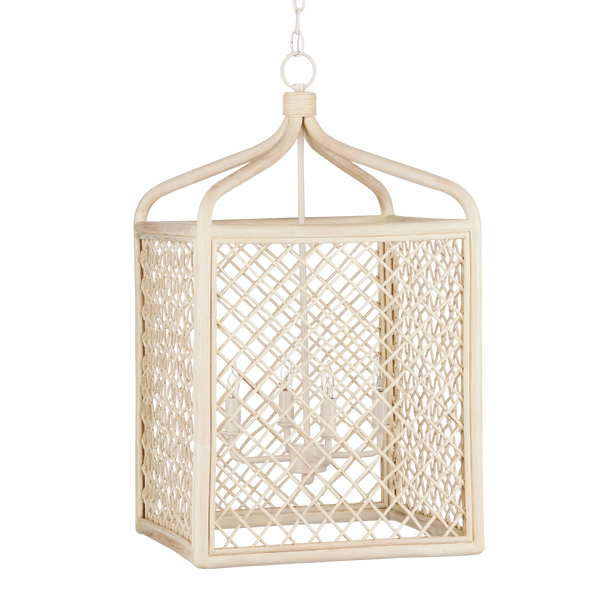 Wanstead Lantern - Handcrafted Wicker Pendant Light with Adjustable Height, Coastal Elegance & Style
