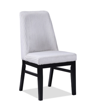English Elm 2pc Contemporary Upholstered Side Chair with Textured Fabric High Back Cushioned Seat, Elegant Dining Comfort White+Black 22.5 L x 23.5 W x 29 H B011P241349