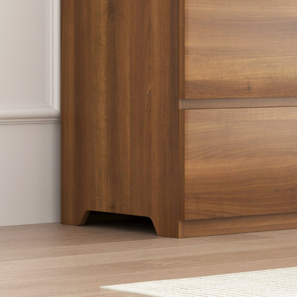 English Elm 12 Drawer Wide Double Dresser Modern Symmetrical Wood Storage Chest for Bedroom Walnut W409S00017