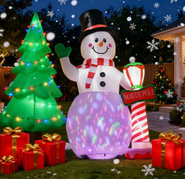 English Elm Christmas Inflatable Gingerbread Couple in Cocoa Mug with Led Lights for Yard Display T3971P412955