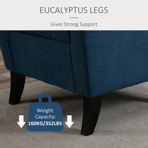 English Elm HOMCOM Button-Tufted Wingback Accent Chair with Deep Diamond Tufting, Thick Padded Seat & Eucalyptus Legs W2225P173916