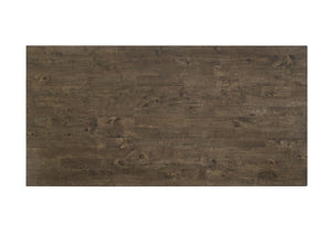 English Elm 7pc Counter Height Dining Set Rustic Farmhouse Trestle Table with Upholstered Slat-Back Chairs, Bench 78" B2741S00532