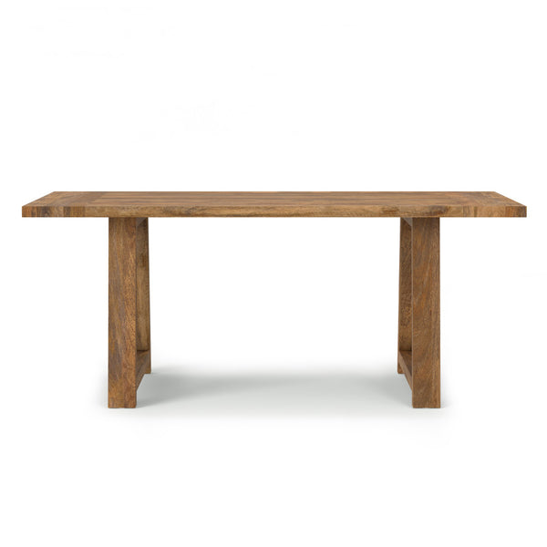English Elm Whitley Solid Mango 72" Farmhouse Dining Table in Burnt Wax — Trestle Base, Durable Low‑VOC Finish B136P203496