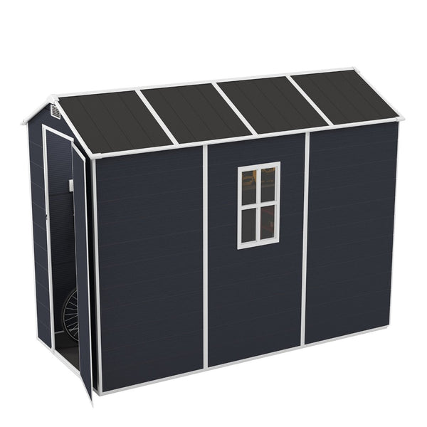 English Elm Campcraft Outdoor Resin Storage Shed with Hd Windows Uv Resistant Polypropylene Build W1598S00027