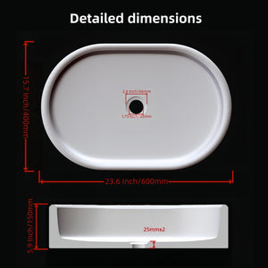 English Elm White Natural Marble Vessel Sink - Semi-Polished Elegance, Durable Design For Luxurious Bathrooms W1696P333273-GIGA