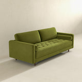 English Elm Ashcroft Furniture - Anthony Pistachio Green Pillow Back Velvet Sofa