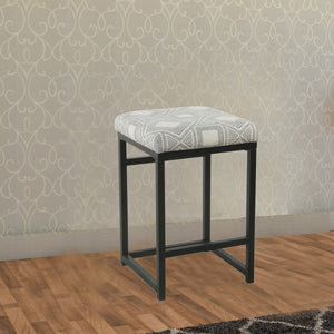 English Elm Open Back Counter Stool Powder Coated Frame Padded Woven Seat for Kitchen Bar B056P417125