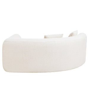 English Elm 110" Curved Modular Sectional Sofa Low Profile Foam Cushions for Contemporary Living White N767P366011W