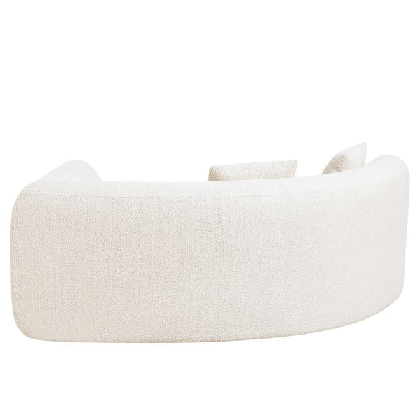 English Elm 110" Curved Modular Sectional Sofa Low Profile Foam Cushions for Contemporary Living White N767P366011W