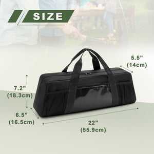 English Elm Large Grilling Tool Organizer Bag with Mesh Pockets and Shoulder Carry Option W2181P483973