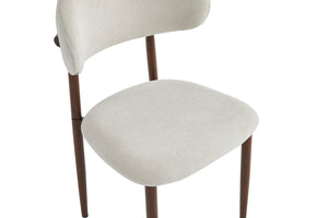 English Elm Dining Chairs Set of Two with Linen Cushions and Iron Legs for Farmhouse Kitchens Beige,Walnut W3590P457160