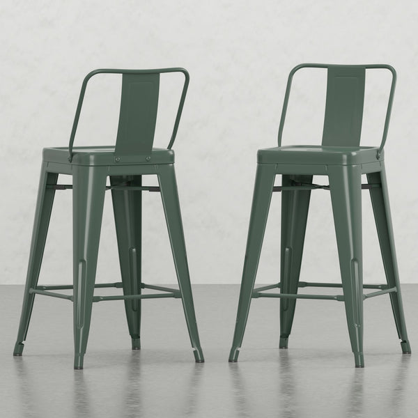 English Elm Keeley 24-Inch Metal Counter Height Stools Set Of 2 - Stylish, Durable, And Comfortable Seating Options B2732P253616