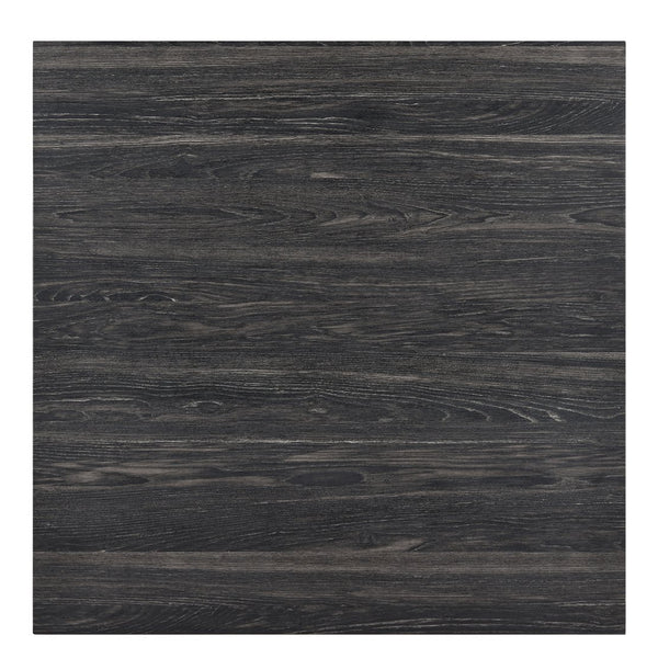 English Elm Dining Round 5-Piece Table Set with Solid Wood Chairs, Linen Upholstery, Industrial Modern Style Black+ Gray W487P333509