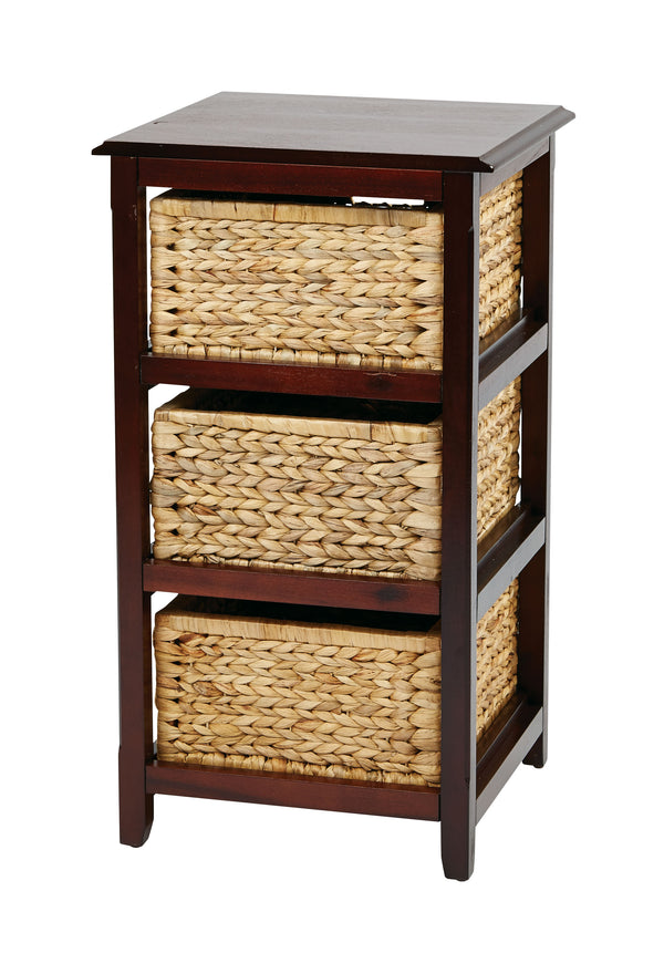 OSP Home Furnishings Seabrook Three-Tier Storage Unit Espresso