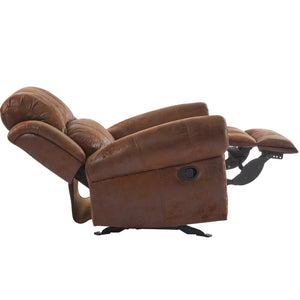 English Elm Christopher Knight Home® - 40.75" Wide Suede Manual Glider Recliner Chair with Rolled Arms, Microfiber Comfort & Infinite Positions Brown N763P264499D
