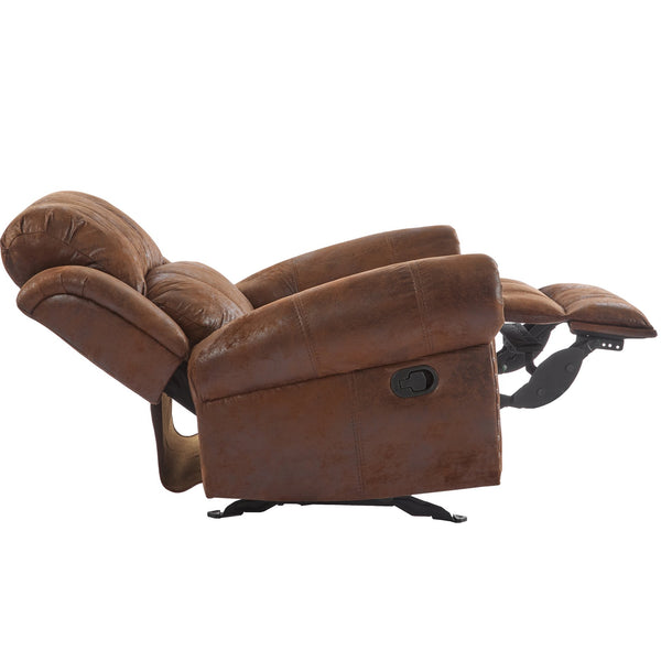 English Elm Christopher Knight Home® - 40.75" Wide Suede Manual Glider Recliner Chair with Rolled Arms, Microfiber Comfort & Infinite Positions Brown N763P264499D
