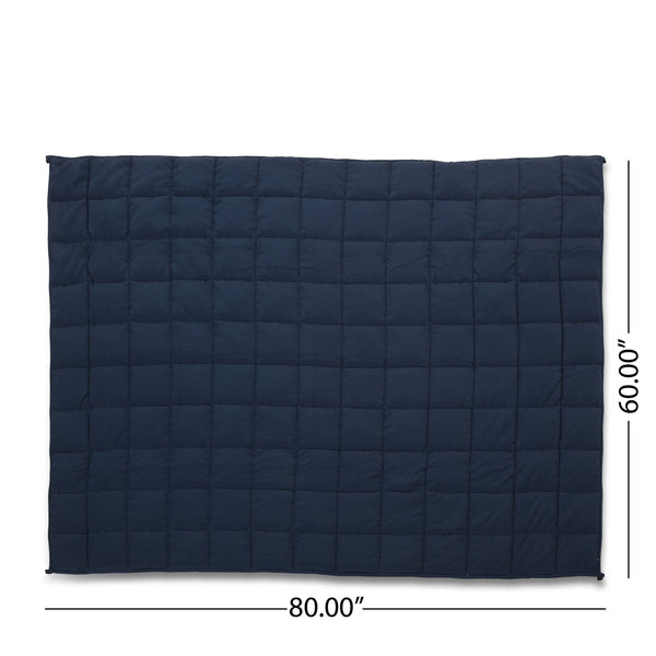 English Elm Christopher Knight Home® - 205T Cotton Weighted Blanket 20lbs – Breathable 7-Layer Cooling Design for Deep Pressure Sleep Aid Navy Blue 72154.00NBLU