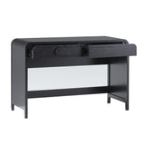 Chantelle Modern Curved Writing Desk with Statement Wood Drawer Pulls Black WECHA42OS2BL0 Walker Edison