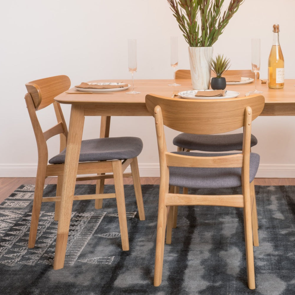 English Elm [video] Rubberwood Dining Chairs Set of 2 Upholstered Mid-century Seats for Modern Homes Dark Grey 58915.00OAK