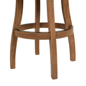 English Elm Williams 31In Swivel Bar Stool With Armrests, White Pepper Stain Resistant High Performance Polyester