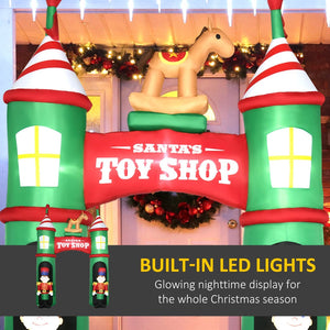 English Elm Outsunny 11.5Ft Christmas Inflatable Archway With Nutcracker Soldiers & Rocking Horse For Festive Yards W2225P229598-GIGA