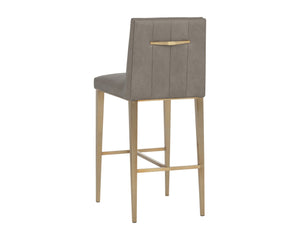 Sunpan WILBUR Barstool - Elegant Ivanhoe Mineral Faux Leather with Stylish Stainless Steel Legs & Comfort 112520