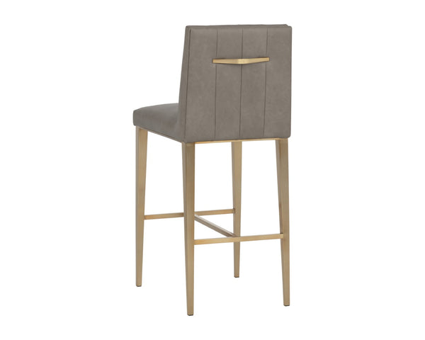 Sunpan WILBUR Barstool - Elegant Ivanhoe Mineral Faux Leather with Stylish Stainless Steel Legs & Comfort 112520