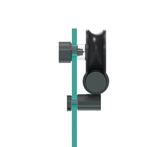 English Elm 25d06 Shower Door Hardware Kit with Handle Rollers Brackets and Anti-jump Knobs Matte Black W1573P416177