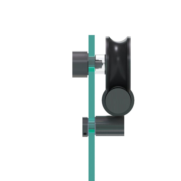 English Elm 25d06 Shower Door Hardware Kit with Handle Rollers Brackets and Anti-jump Knobs Matte Black W1573P416177
