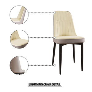 English Elm A Set of Four Mid-century Pu Leather Dining Chairs with Cushioned Seats Metal Legs W2189S00830