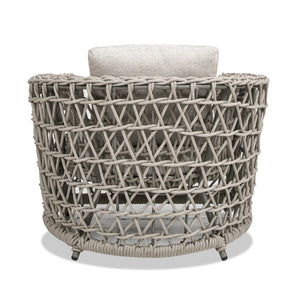 English Elm Jennifer Taylor Home - Everly Barrel Patio Arm Chair with 37.5" W Woven Olefin Frame, Quick-Dry Foam & Removable Covers B2719P245982