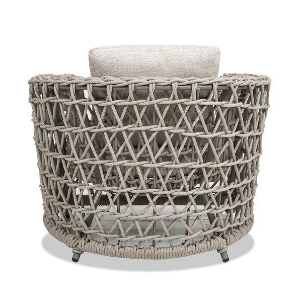 English Elm Jennifer Taylor Home - Everly Barrel Patio Arm Chair with 37.5" W Woven Olefin Frame, Quick-Dry Foam & Removable Covers B2719P245982