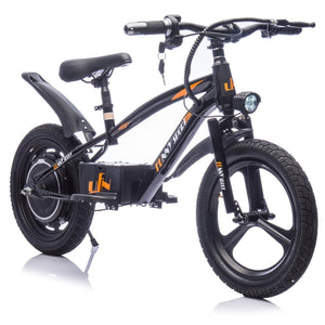 English Elm 24v Kids Electric Dirt Bike 300w Motor 16in Pneumatic Tires Adjustable Seat Ages 5 to 12 Black W1578P335442