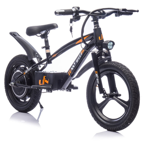 English Elm 24v Kids Electric Dirt Bike 300w Motor 16in Pneumatic Tires Adjustable Seat Ages 5 to 12 Black W1578P335442