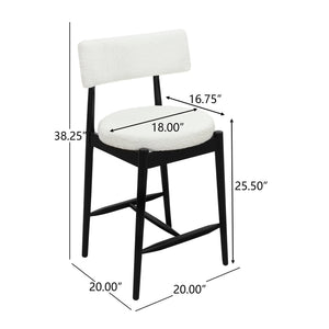 English Elm Christopher Knight Home® - Mid Century Modern Counter Stool Set Of 2 - Stylish Black & Beige, Ergonomic Design & Comfort N771P205427B