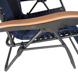 English Elm Oversized Zero Gravity Patio Recliner Breathable Mesh Seat Wood Arms 400 Lb Capacity W5159P431467