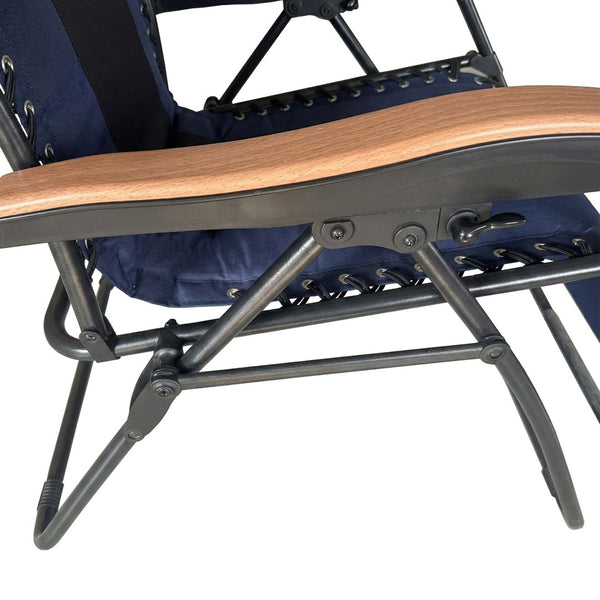 English Elm Oversized Zero Gravity Patio Recliner Breathable Mesh Seat Wood Arms 400 Lb Capacity W5159P431467