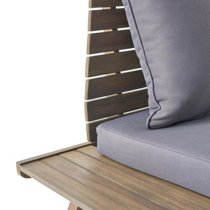 English Elm Christopher Knight Home® - Aticus Acacia 4-Person Outdoor Seating Group with Water-Resistant Cushions, Dark Grey Slatted Style 63744-2_63745_63747_65811DGRY
