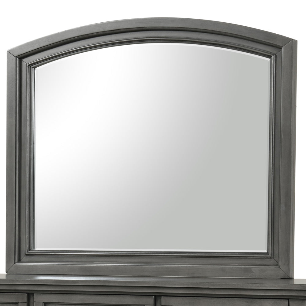 English Elm Meade Carved Wood Veneer Mirror with Low-Distortion Glass, 42"H x 36"W Decorative Statement Piece Gray 40.3 L x 46.6 W x 4.3 H B078P301546