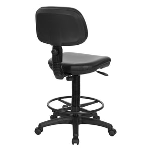 OSP Home Furnishings Sculptured Vinyl Drafting Chair Ergonomic Adjustable Seat for Lab or Tall Workstation Use DC517V