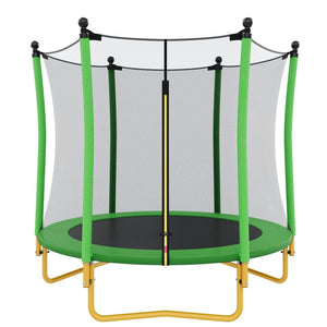 English Elm [without Basketball Hoop] 5.5 Ft Kids Trampoline with Safety Net and Foam Padded Poles Green N739P443065F