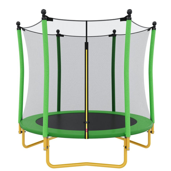 English Elm [without Basketball Hoop] 5.5 Ft Kids Trampoline with Safety Net and Foam Padded Poles Green N739P443065F