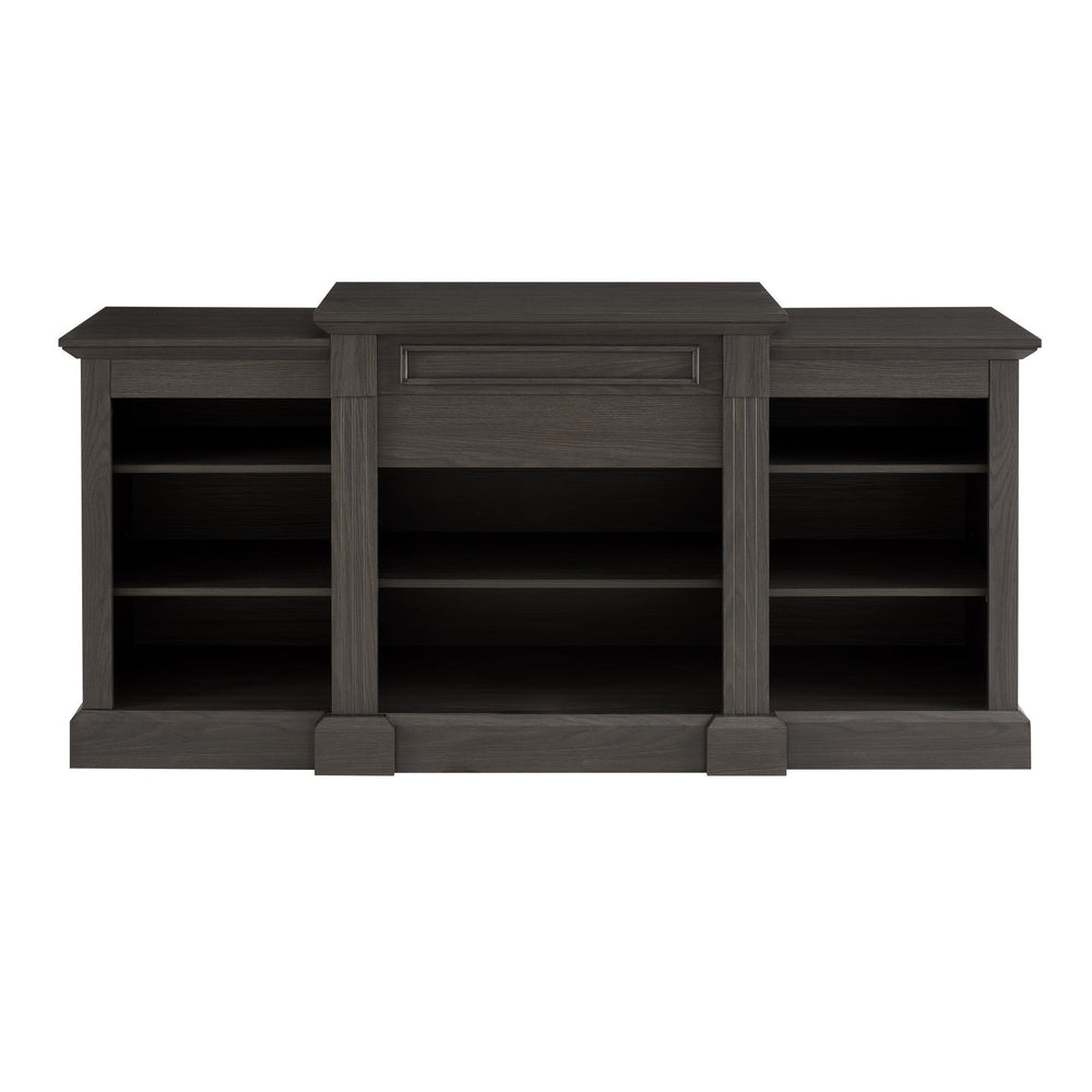 English Elm Media Console Large Grey TV Stand for 65" TVs with Ample Storage, 5 Adjustable Shelves & Cable Management W1758P206559