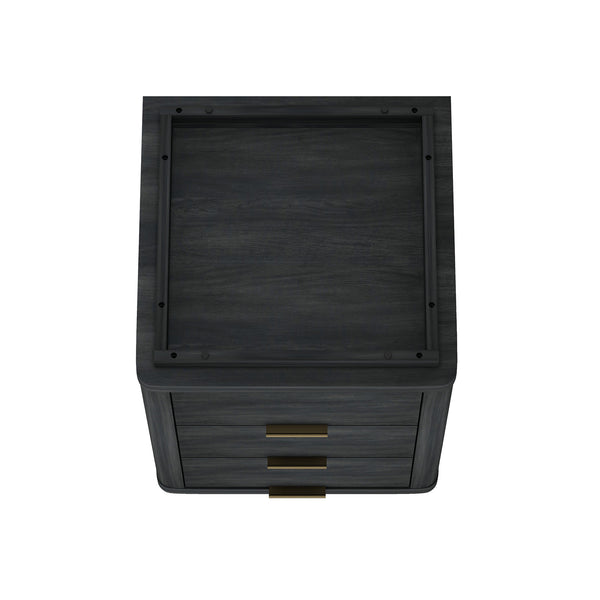 English Elm Evelyn 20" Nightstand In Charcoal Gray - Modern 3-Drawer Design For Stylish Bedroom Storage & Decor B365P398525