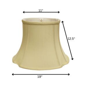 English Elm Slant Oval Shantung Fabric Lampshade Washer Fitter Antique White Tailored Traditional B075101487