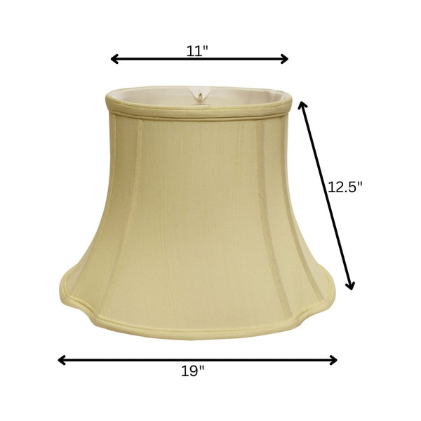 English Elm Slant Oval Shantung Fabric Lampshade Washer Fitter Antique White Tailored Traditional B075101487