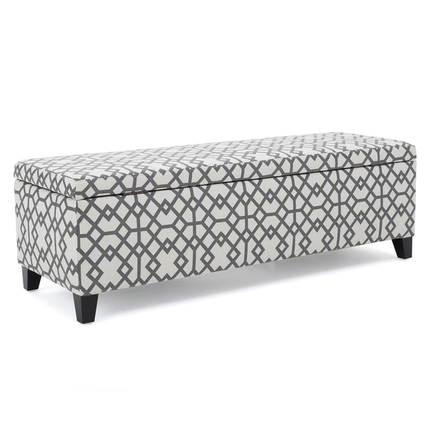 English Elm Christopher Knight Home® - Ottoman - Stylish Gray & White Storage Ottoman With Lift-Top, Extra Seating & Modern Design 60159.00GGMT