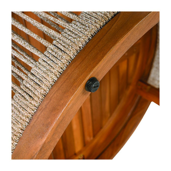 English Elm Christopher Knight Home® - 27.95" Acacia Wood Outdoor Coffee Table Teak — Handwoven Rope, Slatted Boho Design, Weather-Resistant N767P300153A